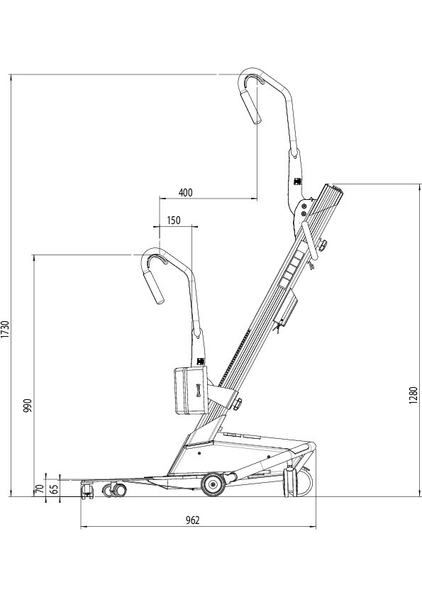 ETAC MOLIFT QUICK RAISER 1 Ramię V - aktywny podnośnik z pozycji siedzącej do stojącej do 160 kg