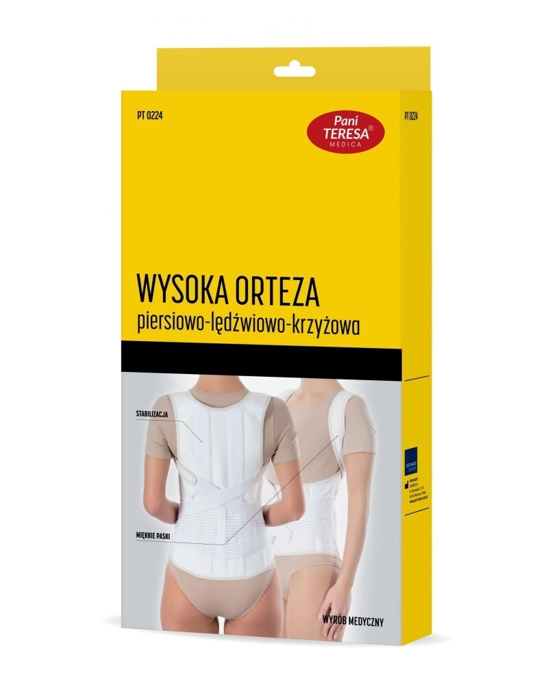 Wysoka orteza piersiowo-lędźwiowo-krzyżowa